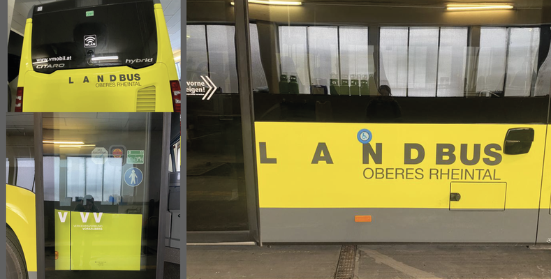 beschriftung vom Landbus Oberes Rheintal