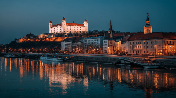 Wunderbares Bratislava bei Nacht