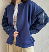 ダンボール 素材 MA -1 スリーブブルゾン  フォーユー価格　4,380円(税込)   ネイビー