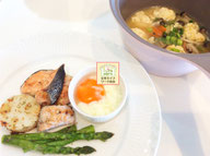 大阪兵庫で家事代行サービスの夕食作りで鮭のソテー野菜添え