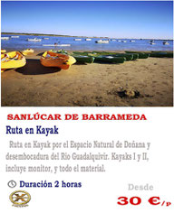 rutas en kayak en Sanlucar