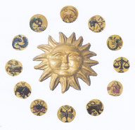 Sonne mit Sternzeichen