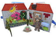 teddy house pattern Tutorial Quiet book Playbook Softbook Activity Touch and feel,  Felt, sewing instructions