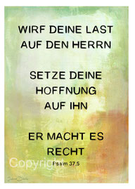 christliche Karten, Psalm 37,5 Zuspruch mit schönem Hintergrund