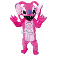 Mascotte Angel Stitch rosa festa bambini Roma