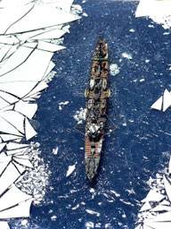 1/700 軽巡洋艦 多摩 1942年 北方海域哨戒 アイスブレイクジオラマ ◆模型製作工房 聖蹟