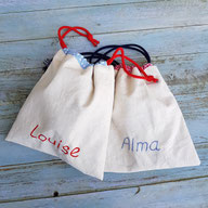 pochon en lin personnalisable par broderie