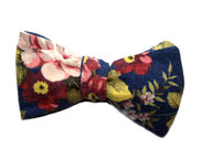Anzug Fliege zum binden - Schleife blau blumenmuster blumig floral