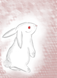 Timor, het witte konijntje, uit het boek een huis vol emoties van Lia van den Berg