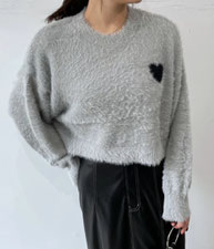 【トクワリ価格】 シャギーハート柄ニット  5,390円→1,680円(税込)   