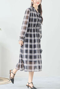 シフォンボウタイの ワンピース  フォーユー価格　3,480円(税込)  あらたまったシーンにもご着用できます   