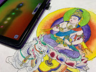 オーラカラーを意識しつつ彩色