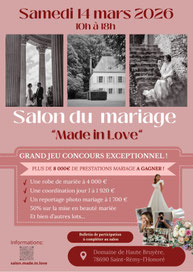 Le Salon du Mariage "Made in Love" à Saint-Rémy-l'Honoré - 14 Mars 2026