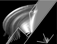 3D-Modellierung der Flusslinien des plastifizierten Materials um ein FSW-Werkzeug