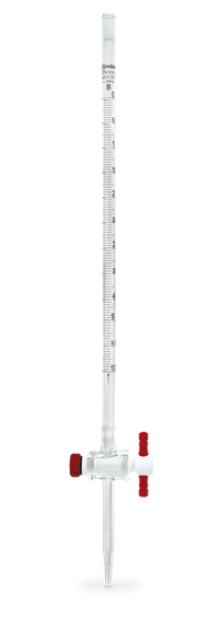 Bureta recta clase A serializada y certificada con llave de PTFE 17027F