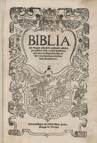 Biblia de Ferrara 1553 Title page online pdf