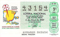 DECIMO LOTERÍA NACIONAL - Nº 43154 - 6 DE MAYO DE 1.989 (1,50€).