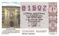 DECIMO LOTERÍA NACIONAL - Nº 81507 - 3 DE JUNIO DE 1.989 (1,50€).