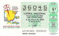 DECIMO LOTERÍA NACIONAL - Nº 36045 - 6 DE MAYO DE 1.989 (1,50€).