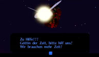 o.: Prinzessin Zelda spendet Link Zuversicht. u.: Die Fee Taya bittet die Göttin der Zeit um Hilfe (Bildschirmphotos von mir)