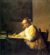 "Jeune femme écrivant une lettre", 1666