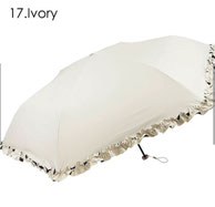 【晴雨兼用】 無地フリル 軽量折りたたみ傘 4,290円→2,280円(税込) アイボリー   