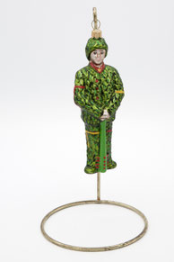 boule de noël homme de feuilles boule en verre Mons folklore