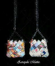 Collares de Mini Bolsitos de Papel de Cómic y Catálogo de Móvil