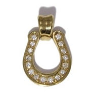 SOS HORSESHOE K18 PENDANT w/DIA