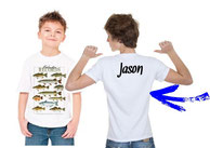 tee-shirt personnalisé garçon pêcheur de poisson de lac