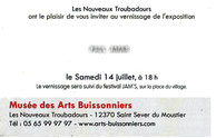 Saint-Sever du Moustier 2012   Carton d'invitation