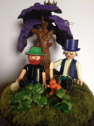 Tillerman, Teaser and the firecat under the Jacaranda tree (King of trees)