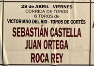 Toros de Victoriano del Rio pour Sébastien Castella, Juan Ortega et Roca Rey