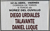 Toros de Nuñez del Cuvillo pour Diego Urdiales, Talavante et Daniel Luque