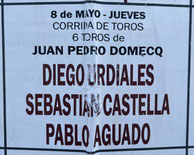 Toros de Juan Pedro Domecq pour Urdiales, Castella et Aguado