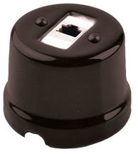 Presa #rete #RJ45 #porcellana #ceramica #colorata #nero #amarcords #FAI