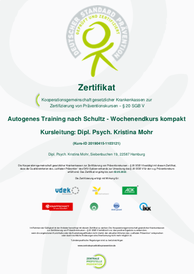 Prävention Zertifikat Autogenes Training Mohr Trainings