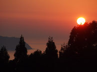 杉津サービスエリアの夕陽