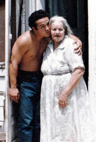 George Yepes, 16 years old, visiting Josefa Villafana Rico, Grandma, in Dos Palos, California USA