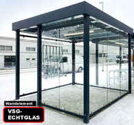 Wandelement VSG Glas für Carports und Einhausungen