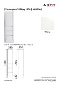Arto VH1600 Vivo 1600 White Tall Boy VH1600