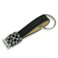 Schlüsselanhänger in Silber und Leder aus der Mikrokosmos Männerschmuck Kollektion der Goldschmiede OBSESSION