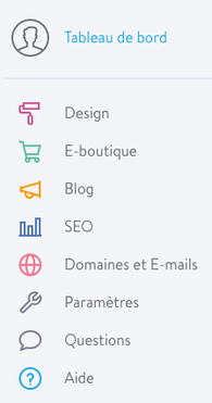 Paramètres d'un site Jimdo