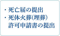 ・死亡届の提出・死体火葬（埋葬）許可申請の提出