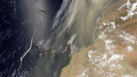  Fotografía tomada el pasado 19 de julio sobre Canarias por el satélite ´Aqua´. Efe 