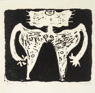 Jan Krizek, Sans titre, 1956, linogravure, collection musée des beaux-arts de Brest métropole.