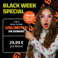 otelo Allnet Flat Max Unlimited on Demand 200 GB Black Week