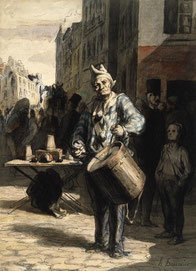 Honoré Daumier, Clown Playing a Drum, ca. 1865-67, London, British Museum