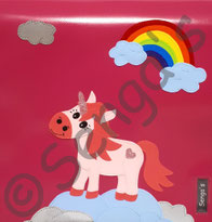 Einhorn mit Regenbogen- Motiv für Kindergartentasche