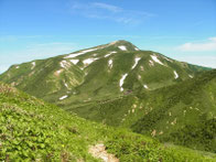 油坂の頭で白山本峰